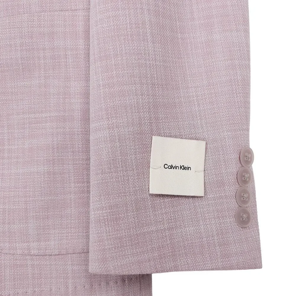Calvin Klein Mens Slim Fit Sport Coat Blazer 34R Light Pink Solid Stretch NWT